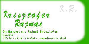 krisztofer rajnai business card